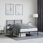 Bonnielit en mtal lit double:120x190 cmcadre de lit mtal sans matelas avec tte de lit noir neuf41052 ...