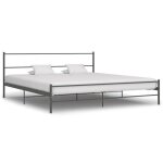 Bonnie�lit en m�tal lit double:180x200 cmcadre de lit sans matelas gris m�tal neuf57204