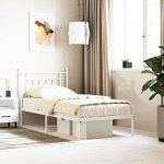 Bonnie�lit en m�tal lit simple:90x190 cm cadre de lit m�tal sans matelas avec t�te de lit blanc neuf14621 ...
