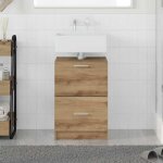 Bonniemarron armoire wc / armoire de lavabo - design peu encombrant meuble sous vier avec tiroir chne ...