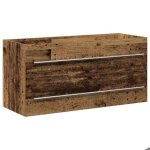 Bonniemeuble pour vier / lavabo - suikun - meuble pour vasque  poser avec tiroir bois ancien 100x38. ...