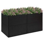 Bonnie pot de fleurs / potager en acier galvanis - jardinire noir 157x80x80 cm rsine tresse eu156263 ...