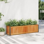 Bonnie� pot de fleurs / potager en bois - rectangulaire - jardini�re 110x30x275 cm bois massif dacacia ...