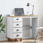Bonnie�table pour livres / fichiers - bureau avec tiroir - blanc 95 x 40 x 75 cm - bois massif en pin ...
