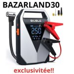 Booster de voiture - bazarland30 - 4 en 1 - compresseur dair 150psi - batterie 12000mah - 3000a Booster de voiture - bazarland30 - 4 en 1 - compresseur dair 150psi - batterie 12000mah - 3000a