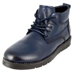 Boots homme de ville dcontract en vritable cuir bleu bb610 40
