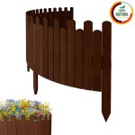 Bordure de jardin en bois cl�ture dext�rieur 200 cm x 40 cm marron barri�res de jardin piquets d?ancrage ...