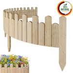 Bordure de jardin en bois cl�ture dext�rieur 200 cm x 20 cm non trait�e barri�res de jardin piquets d?ancrage ...