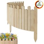 Bordure de jardin en bois cl�ture dext�rieur 200 cm x 40 cm non trait�e barri�res de jardin piquets d?ancrage ...
