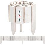 Bordure de jardin flexible en bois de pin - 10 x 110 cm - blanc - kotarbau