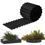 Bordure de jardin m�tal galvanis� 6 m x 15 cm - flexible ondul�e noire