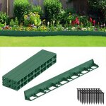 Bordure de jardin en plastique - cecaylie - 24 m - vert - 100 piquets dancrage - flexible - r�sistant ...