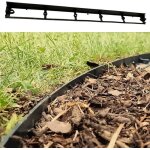 Gardenix bordure de jardin en plastique 8 m�tres (45mm x 80mm) avec 24 piquets