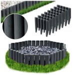 Bordure de jardin modulaire - plonos - 220 cm - gris - r�sistant aux uv - r�sistant aux intemp�ries - ...
