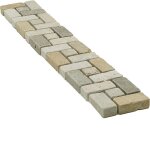 Bordure en mosaque en travertin go mixte - 5x30 cm - idal pour murs et sols intrieurs / extrieurs ...