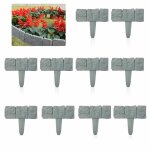 Bordure de pelouse jardin 10 pcs 25 m abs gris motif pierre pav�e r�sistante aux intemp�ries