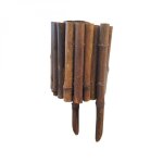 Bordure � planter cl�ture de jardin flexible en bambou - 100 x 20 cm - bois fonc� - linxor