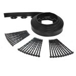 Bordurette de jardin flexible 10m - hauteur 5 cm + 30 piquets noir - bordure de gazon pelouse - utilisation ...