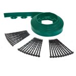 Bordurette de jardin flexible 10m - hauteur 5 cm + 30 piquets verte - bordure de gazon pelouse - utilisation ...