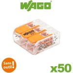 Borne de raccordement - wago - 221 - 413 bt50 - 4 mm - transparent - 32 a