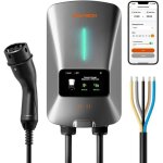 Borne de recharge wolfbox type 2 22kw 32 a ? charge rapide triphasée écran led étanche sécurité renforcée ...