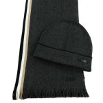 Boss bonnet tricot� gris fonc� pour homme - henzo set medium grey 325657