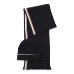 Boss bonnet tricot� noir pour homme - henzo set 325653