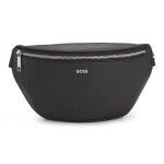 Boss sac banane noir en cuir pour homme - zair waistbag 315821