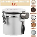 Bote caf - acier inoxydable 304 - hermtique - valve daration - 12 l - blanc blanc blanc boites de conservation ...