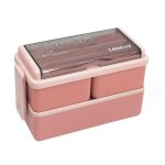 Bote djeuner - non spcifi - bento box - 3 compartiments - anti - fuite - 1400 ml rose rose lunch box