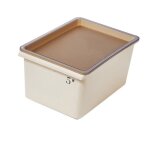 Bote de rangement bac de rangement bote en plastique avec couvercle empilable crme grande capacit meuble ...