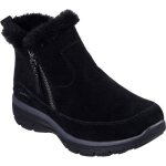 Bottes de cheville dhiver noires en cuir pour femmes
