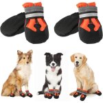 Bottes pour chien - lot de 4 - bottes avec prot�ge - pattes - bottes imperm�ables - bandes r�fl�chissantes ...