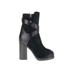Bottes en cuir - geox - new lise - noires - fermeture clair - talon carr 75 cm