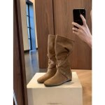 Bottes femme en cuir véritable ?bottes cavaliers mi - mollet à talon compensé 6cm?lanières croisées avec ... Bottes femme en cuir véritable ?bottes cavaliers mi - mollet à talon compensé 6cm?lanières croisées avec ...