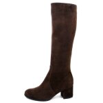 Botte femme - osvaldo pericoli - daim marron - zip