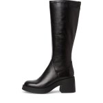 Botte pour femme - tamaris - noir - zip et matire stretch