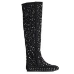 Bottes hautes en daim pour femme swct00791 - le noir