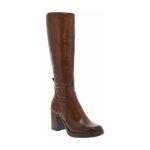 Bottes avec logo de la marque femme mjus en cuir camel