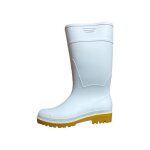 Bottes de pluie antidrapantes pour homme - bottes en caoutchouc avec semelle en cuir souple - blanc ...