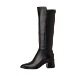 Botte a talon - tamaris - noir - fermeture  zip - talon large - femme
