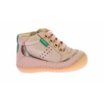 Bottillons - kickers - kick sopum - cuir - rose - zip �lastique