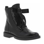 Bottines avec bijoux dcoratifs femme mjus en cuir noires