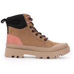 Bottines cuir camel  lacets avec semelle crante femme pepe jeans
