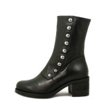 Bottine pour femme - osvaldo pericoli - cuir souple - noir - zip