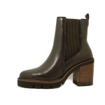 Bottines femme - raquel perez - cuir marron - zip et �lastique