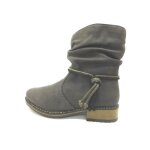 Bottines femme - rieker - gris - hauteur de talon 2 cm - fermeture zip - dessus synthtique