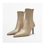 Bottines femme  talons aiguilles?bottes courtes pointues en simili cuir?chaussures lgantes mode automne ...