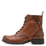 Bottines femme - tamaris - cuir  lacets - marron - talon plat - hauteur moyenne