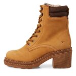 Bottine femme - tamaris - cuir nubuck jaune - lacets et zip